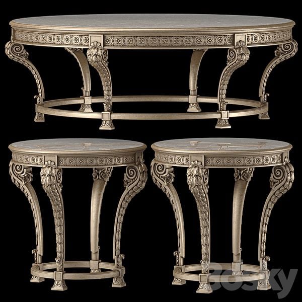 Bộ bàn trà cổ điển Louis XVI Tavolino