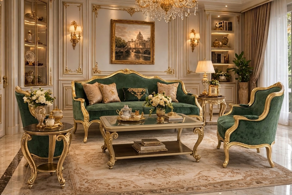 Bộ bàn trà cổ điển Louis XV phong cách Ý