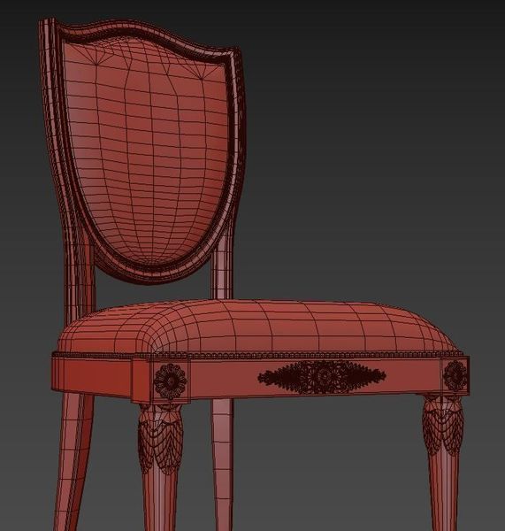 Bản vẽ 3D ghế ăn cổ điển Malmaison