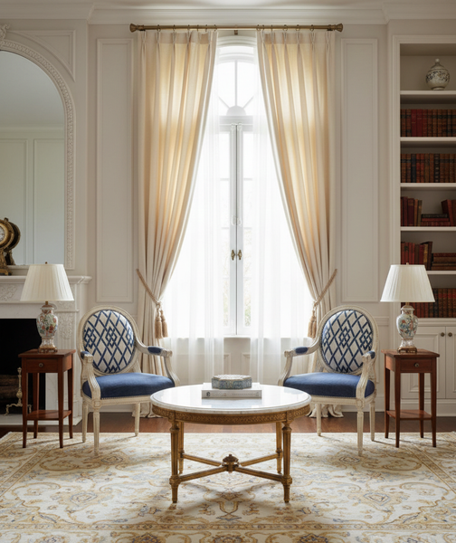 Ghế bành Louis XVI sơn kiểu cổ điển