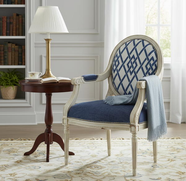 Ghế bành Louis XVI sơn kiểu cổ điển