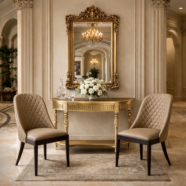 Ghế Diva kết hợp cùng bàn console Louis XVi