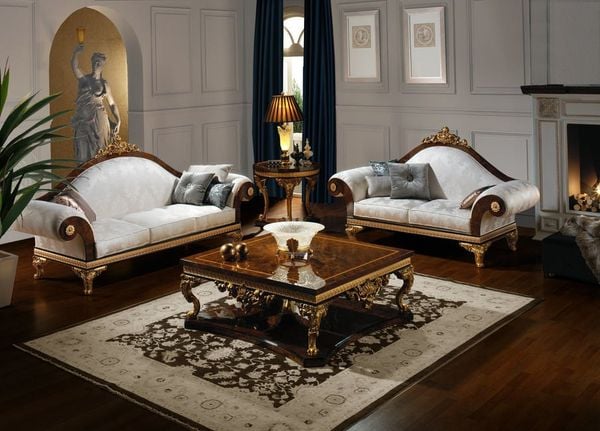 Bàn trà cổ điển vuông phong cách Baroque