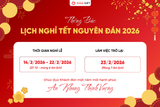 Thông Báo Lịch Nghỉ Tết Nguyên Đán 2026