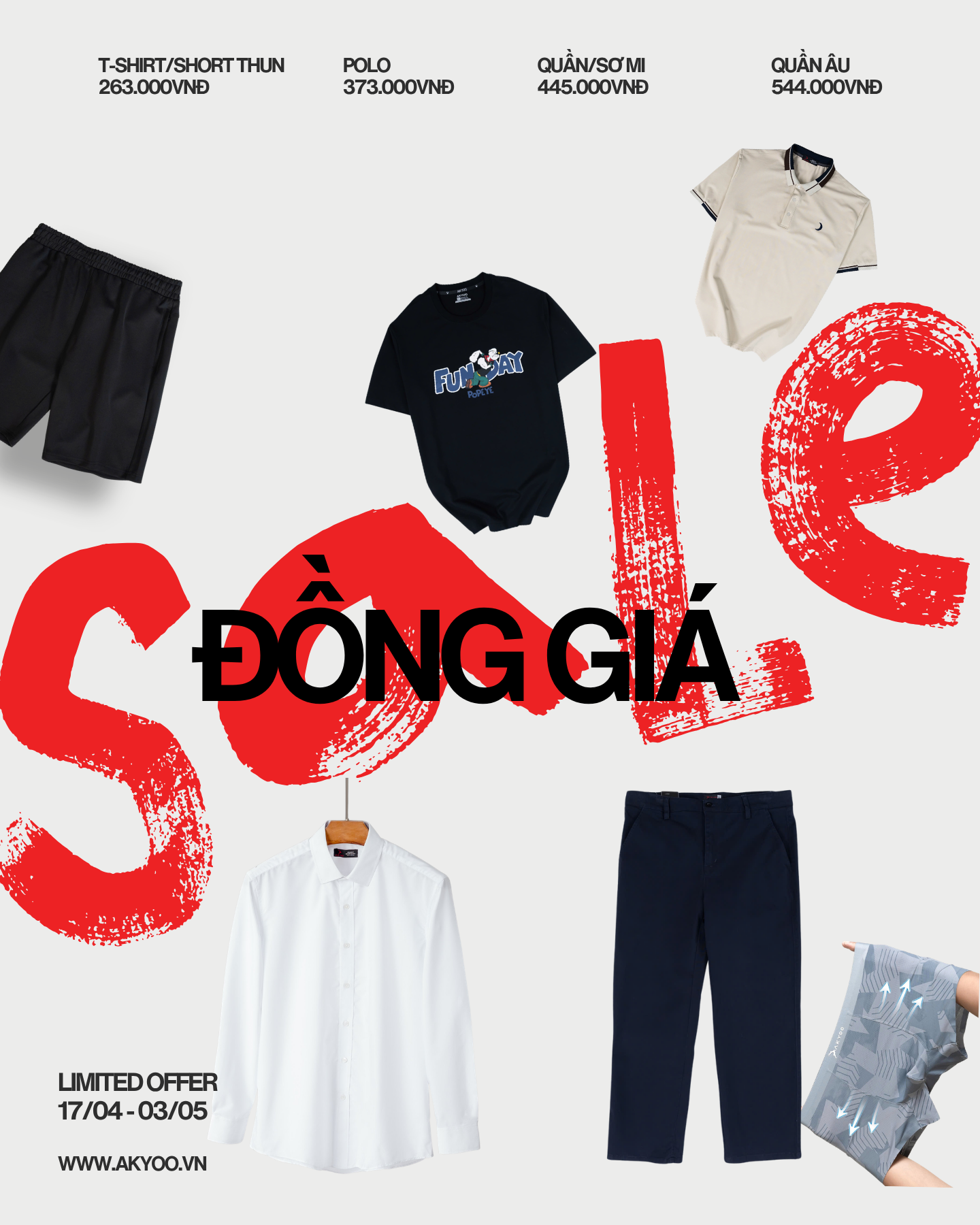 AKYOO SALE 30/4 – 1/5: Đồng giá siêu hấp dẫn cho nam big size, tiết kiệm tới 100K mỗi sản phẩm
