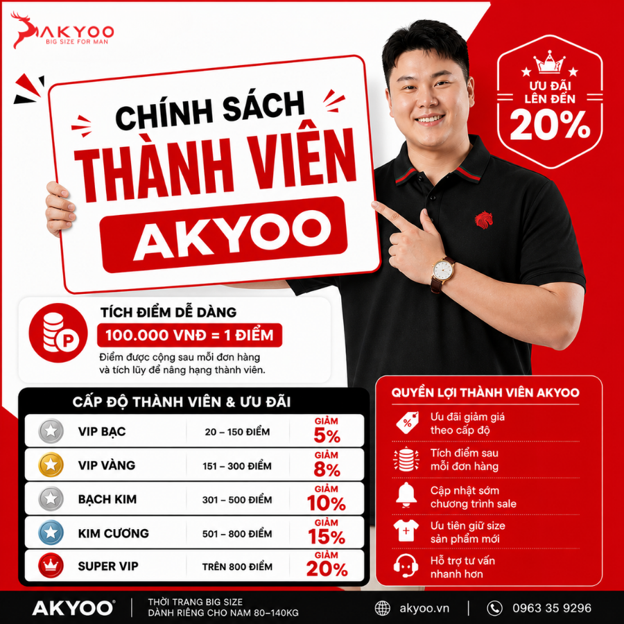 Chính sách thành viên AKYOO – Mua sắm càng nhiều, ưu đãi càng lớn