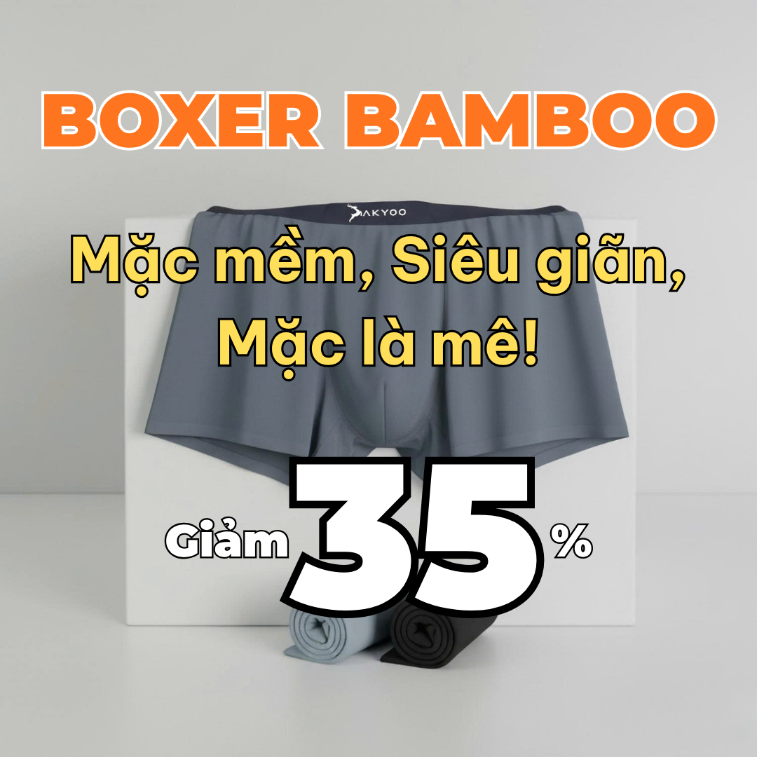 Boxer Bamboo Big Size Nam AKYOO – Mềm mại, siêu giãn, mặc là mê! Giảm đến 35%
