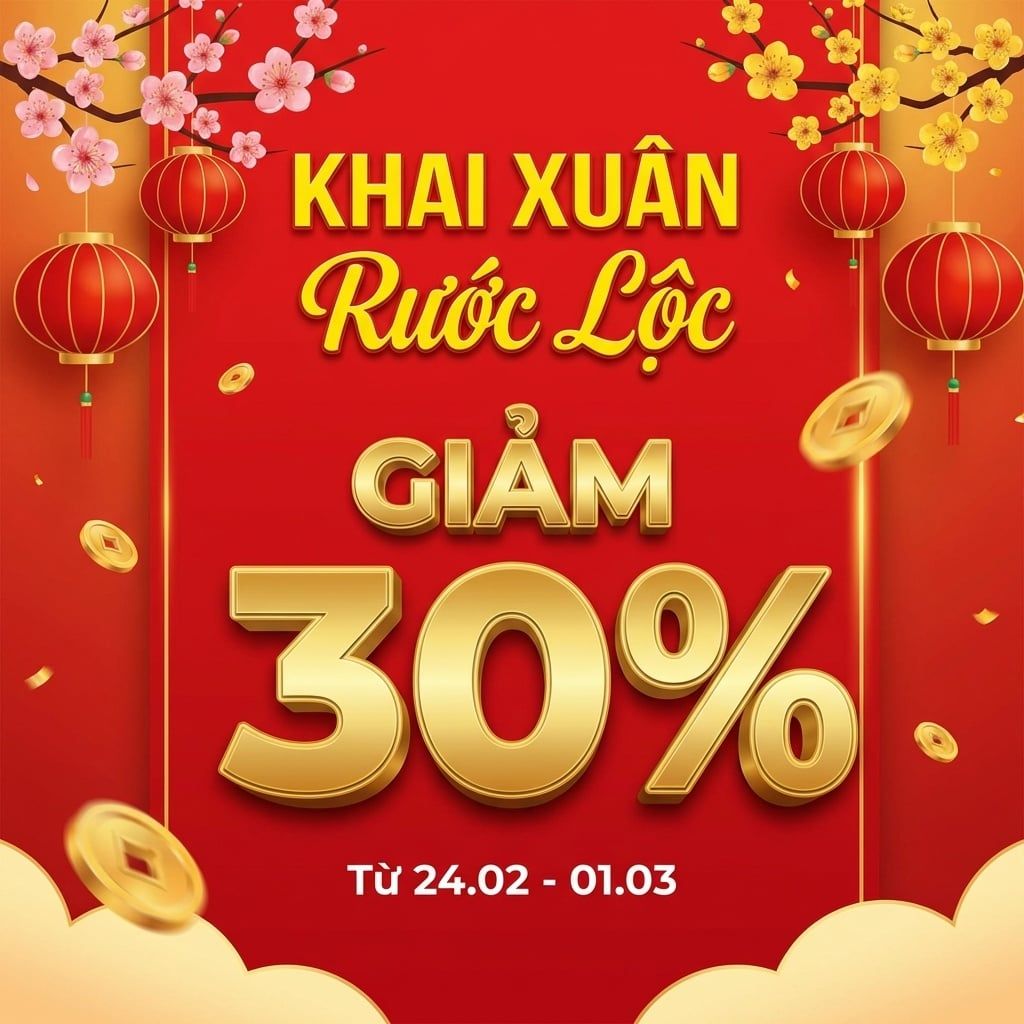 🌸 KHAI XUÂN RƯỚC LỘC – SALE TỚI 30% TOÀN HỆ THỐNG 🌸