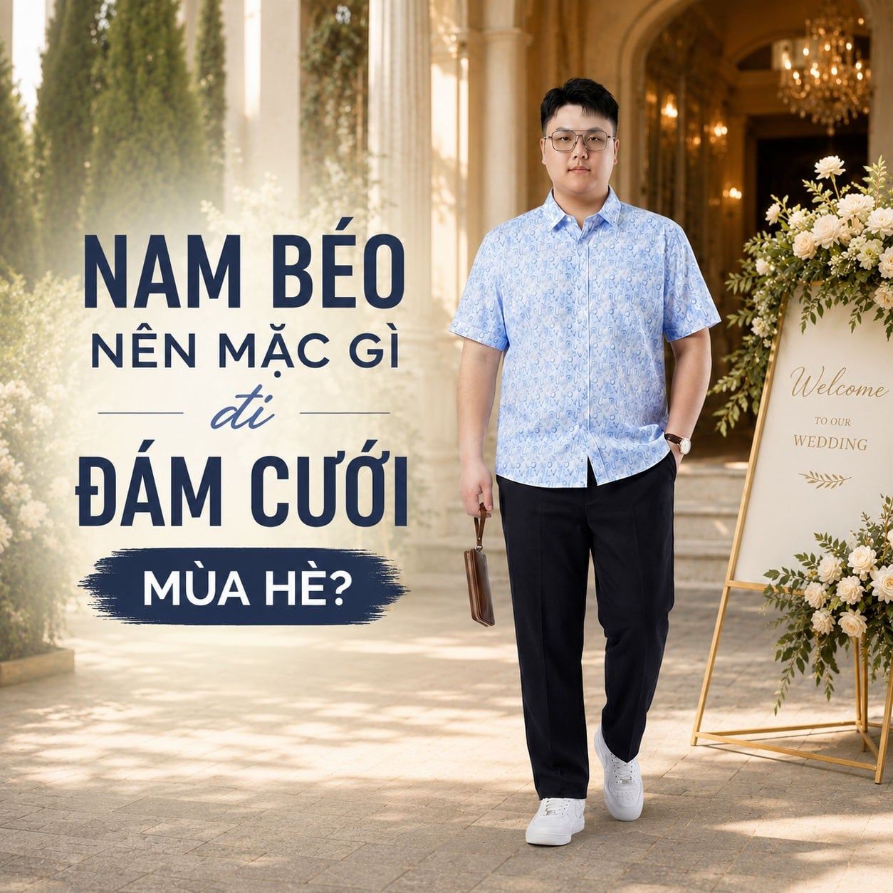 Nam béo nên mặc gì đi đám cưới mùa hè? 5 gợi ý giúp mặc gọn, lịch sự mà vẫn thoải mái