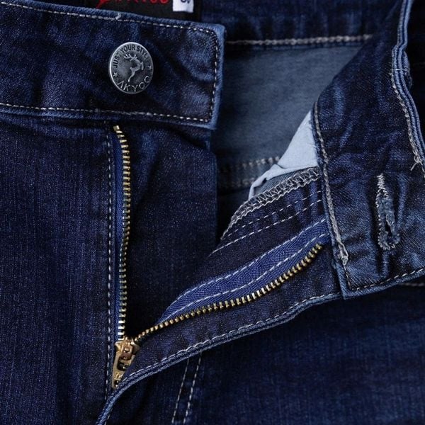 Chi tiết quần short jean xanh mài big size nam AKYOO, thời trang cho người ngoại cỡ từ 80-140kg