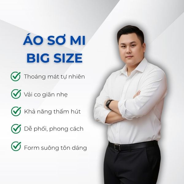 Mô tả chất liệu áo sơ mi trắng họa tiết big size nam Akyoo