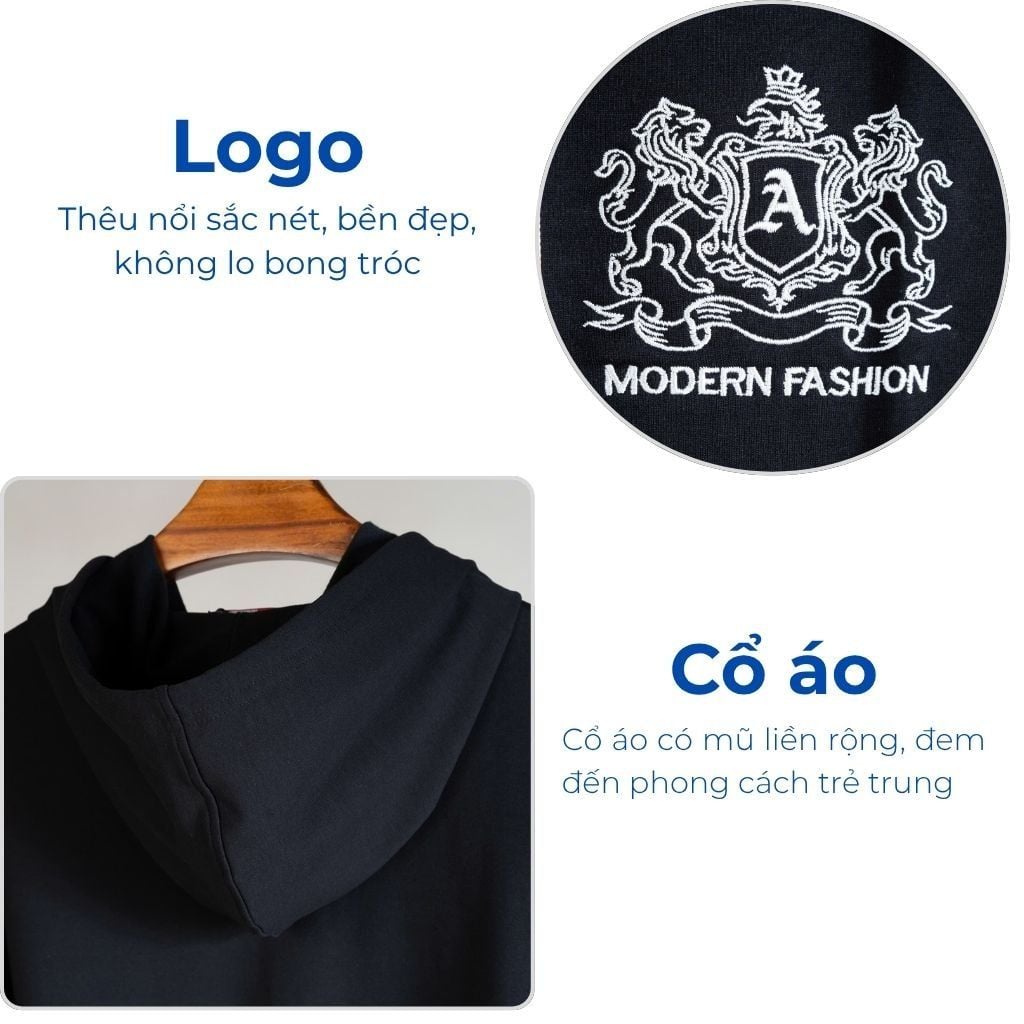 Mô tả chi tiết set bo nỉ thêu logo big size nam Akyoo
