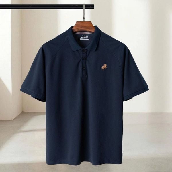 Chi tiết áo polo than trơn big size nam AKYOO, thời trang cho người ngoại cỡ từ 80-140kg