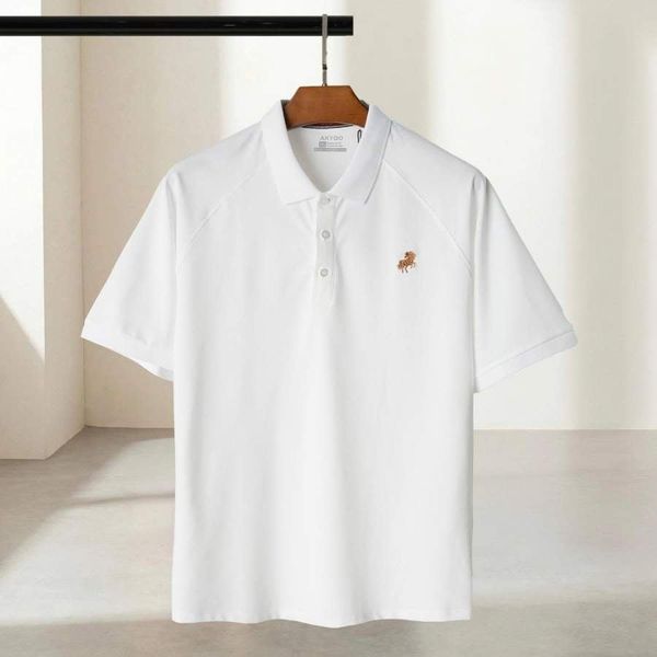 Chi tiết áo polo trắng trơn big size nam Akyoo