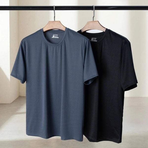 Chi tiết áo thun gân thể thao big size nam AKYOO
