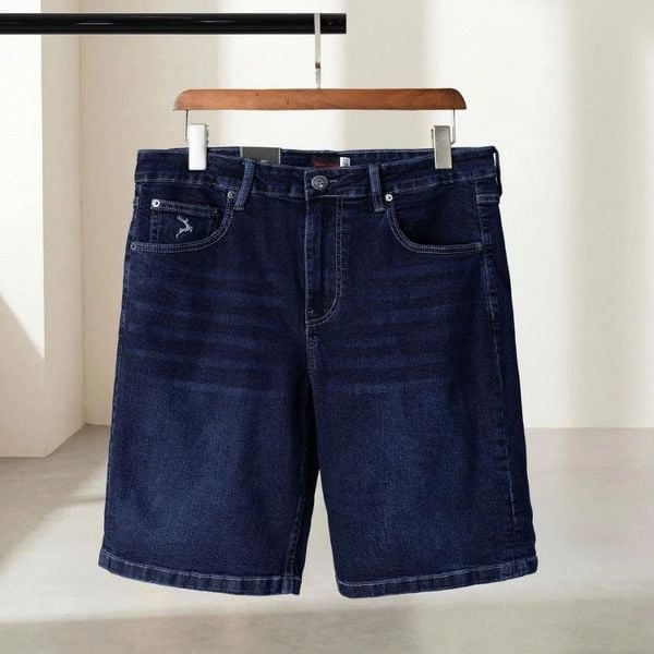 Chi tiết quần short jean xanh mài big size nam AKYOO, thời trang cho người ngoại cỡ từ 80-140kg