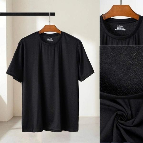 Chi tiết áo thun gân thể thao big size nam AKYOO
