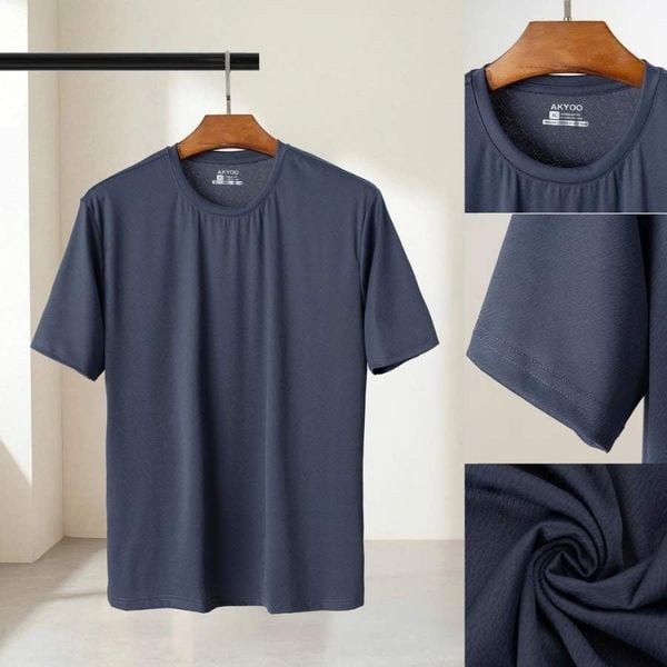 Chi tiết áo thun gân thể thao big size nam AKYOO