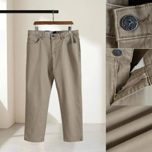 Chi tiết quần kaki trơn big size nam AKYOO, thời trang cho người ngoại cỡ từ 80-140kg