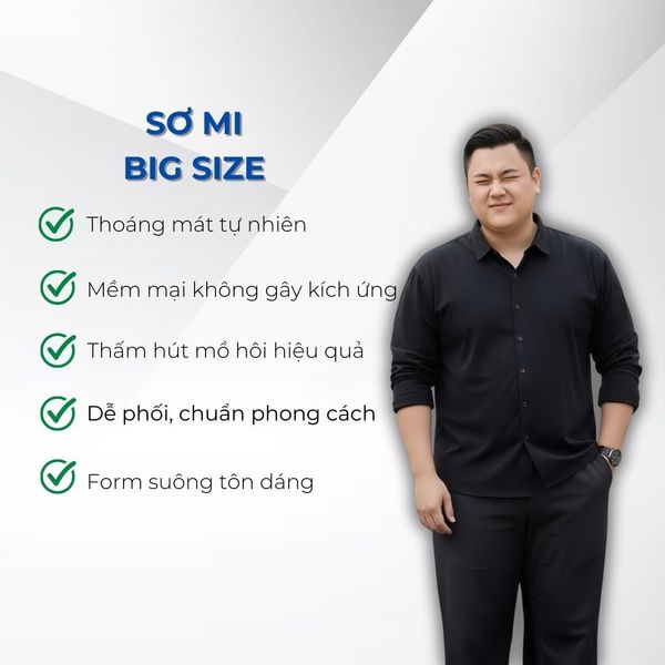 Mô tả chi tiết áo sơ mi đen dài tay họa tiết chìm big size nam Akyoo