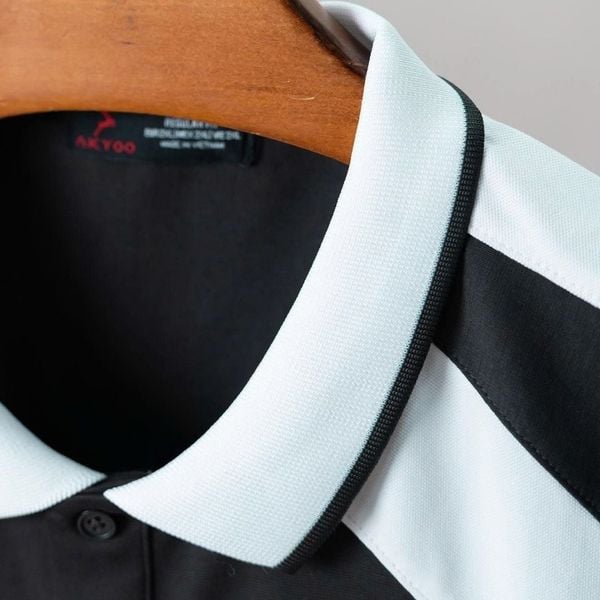 Chi tiết áo polo ghi big size nam AKYOO, thời trang cho người ngoại cỡ từ 90-140kg