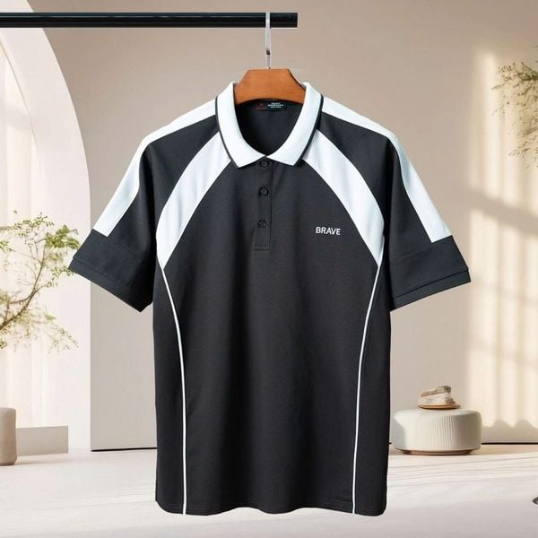 Chi tiết áo polo ghi big size nam AKYOO, thời trang cho người ngoại cỡ từ 90-140kg