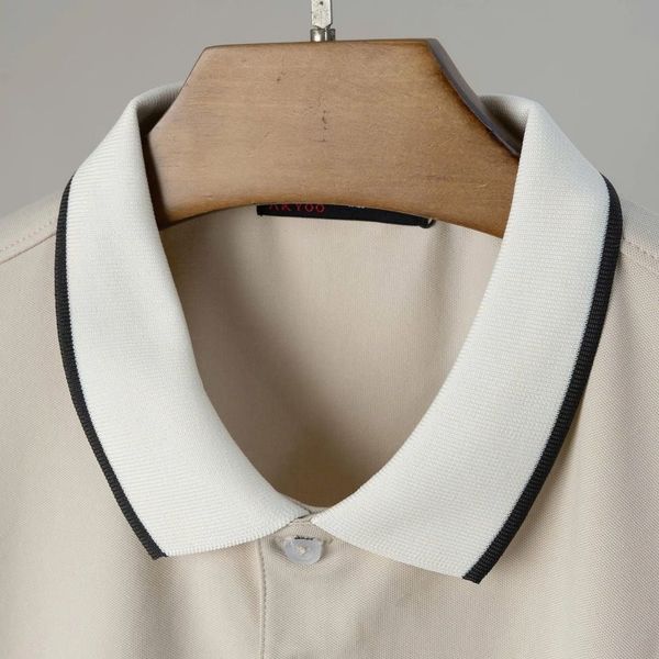 Chi tiết áo polo phối ghi big size nam AKYOO