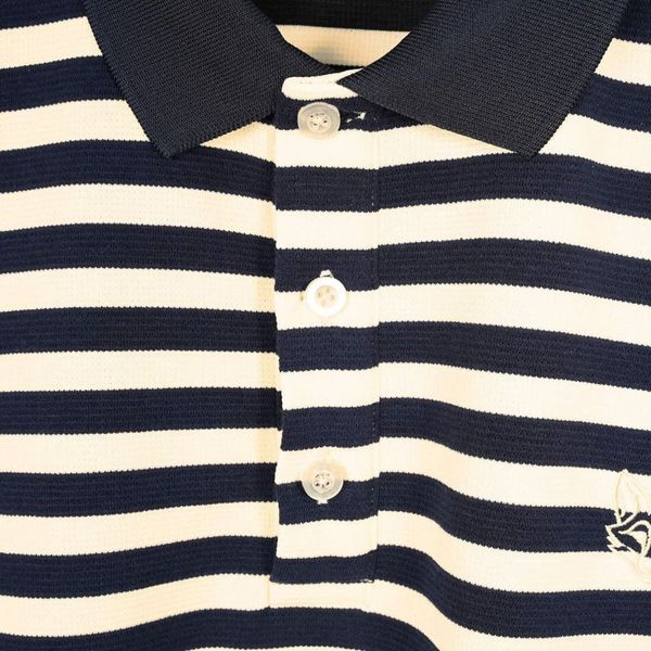 Chi tiết áo polo sọc big size nam AKYOO