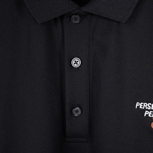 Chi tiết áo polo sọc đen big size nam AKYOO