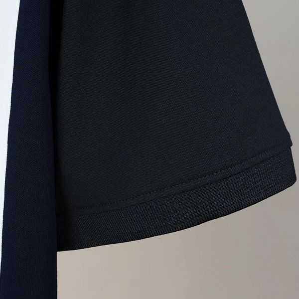 Chi tiết áo polo sọc đen big size nam AKYOO