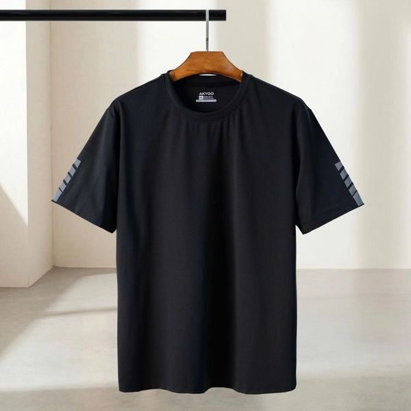 Chi tiết set bộ thun vai kẻ big size nam AKYOO