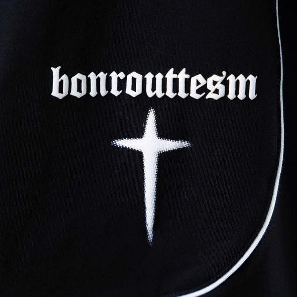 Chi tiết set bộ thun đen viền big size nam AKYOO