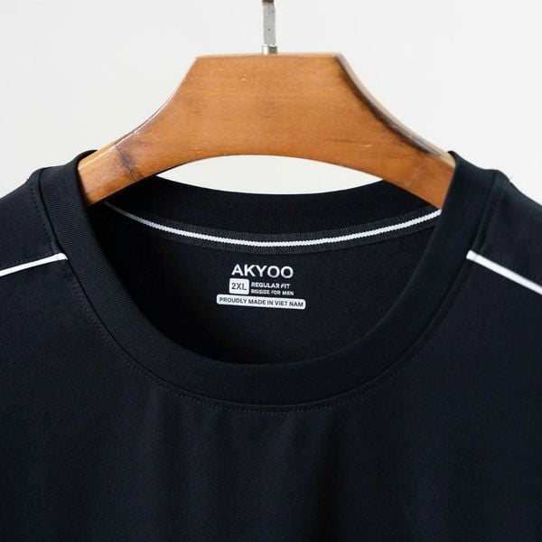 Chi tiết set bộ thun đen viền big size nam AKYOO