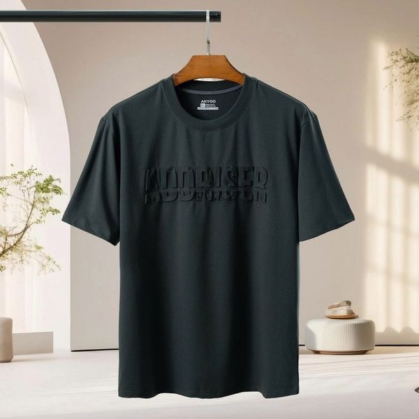 Chi tiết set bộ thun dập nổi big size nam AKYOO