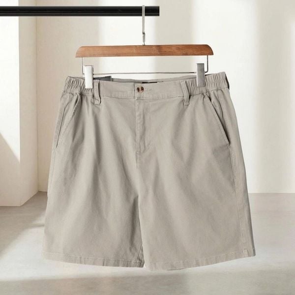 Quần short kaki ghi big size nam SK N GHI mặt trước