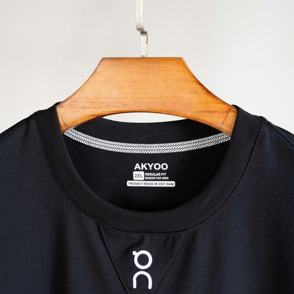 Mô tả chi tiết áo thun đen viền vai big size nam Akyoo