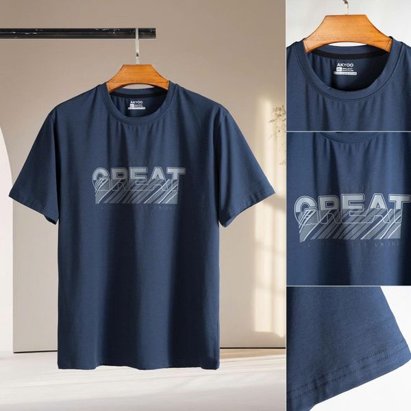 Mô tả chi tiết áo thun than in big size nam Akyoo