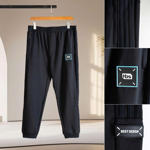 Chi tiết quần nỉ đen sọc big size nam Akyoo