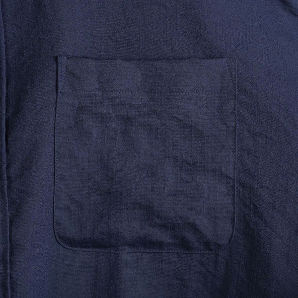 Chi tiết áo sơ mi đũi xanh than big size nam Akyoo