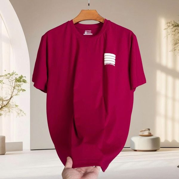 Mô tả chi tiết áo thun đỏ in big size nam Akyoo