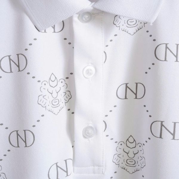 Mô tả chi tiết áo polo trắng in big size nam AKYOO