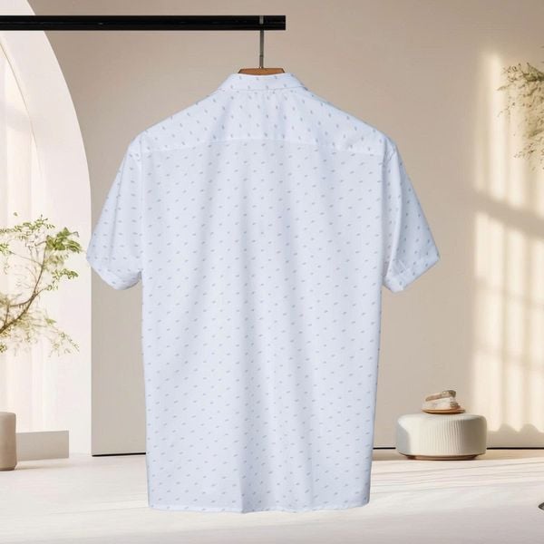 Mô tả chi tiết áo sơ mi trắng in big size nam AKYOO