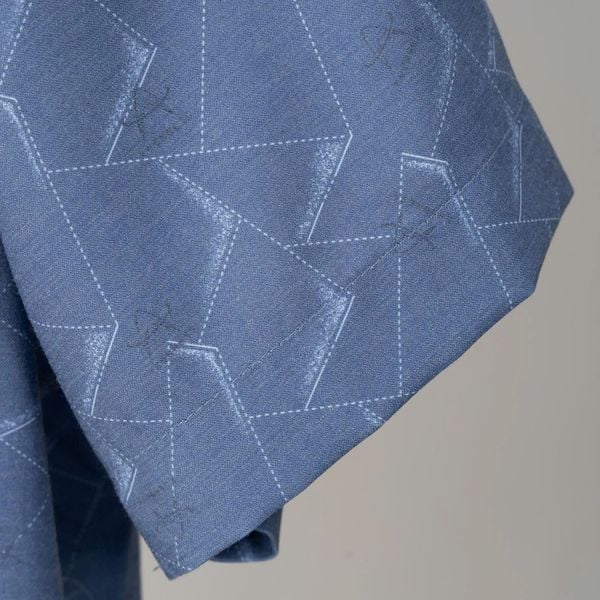 Mô tả chi tiết áo sơ mi xanh in cộc tay big size nam AKYOO