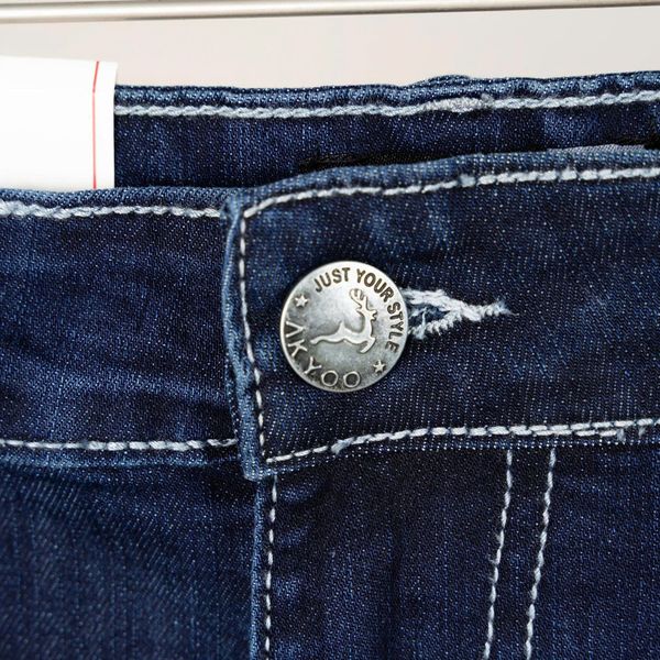 Chi tiết quần jean xanh đen big size nam AKYOO