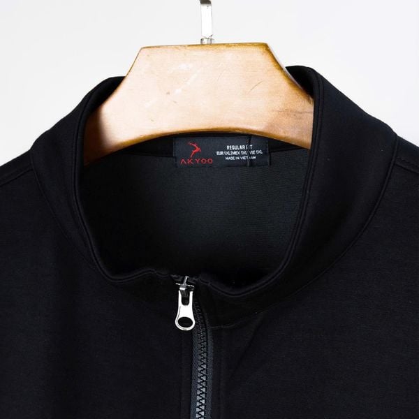 Chi tiết set bộ ni thun đen sọc big size nam AKYOO