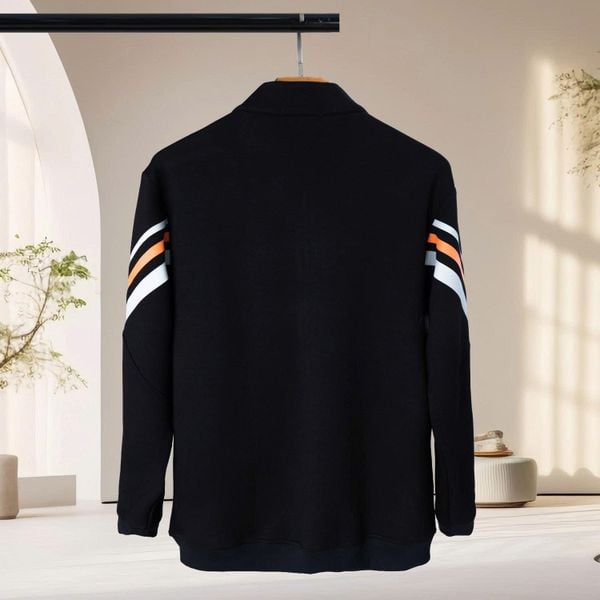 Chi tiết set bộ ni thun đen sọc big size nam AKYOO