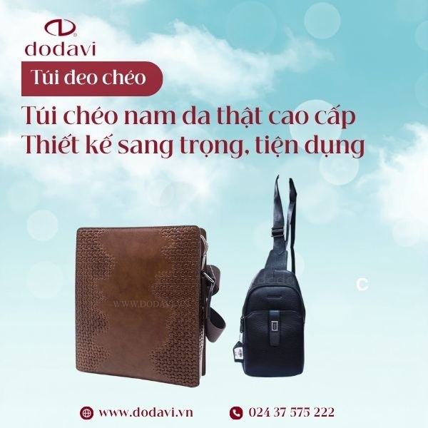 Túi Chéo Nam Da Thật Cao Cấp – Thiết Kế Sang Trọng, Tiện Dụng