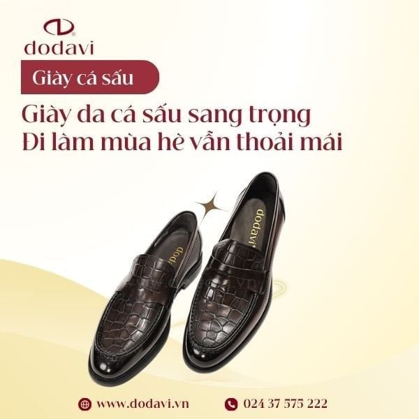 Giày Da Cá Sấu Sang Trọng – Đi Làm Mùa Hè Vẫn Thoải Mái
