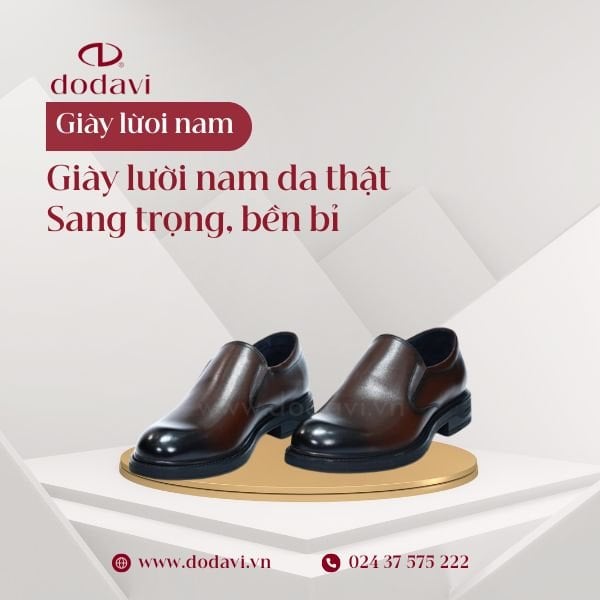 Giày lười nam da thật – Sang trọng, bền bỉ