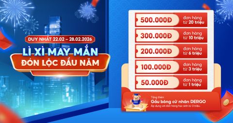 DERGO - Không gian Sống Khoẻ - LÌ XÌ MAY MẮN - ĐÓN LỘC ĐẦU NĂM CÙNG DERGO